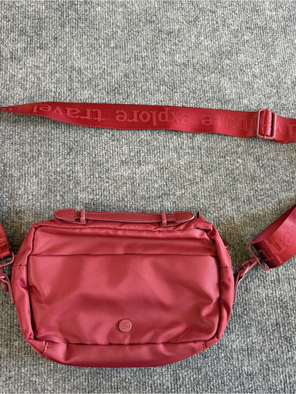 Everyday Red Crossbody Bag with Wide Adjustable Strap